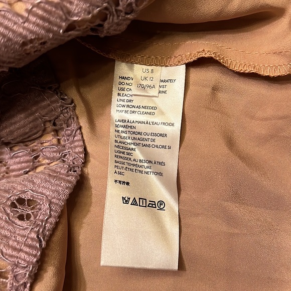 Free People Lavender Slip Velvet Cord Lace Mini Dress Dangerous Love Size 8 - Picture 9 of 10